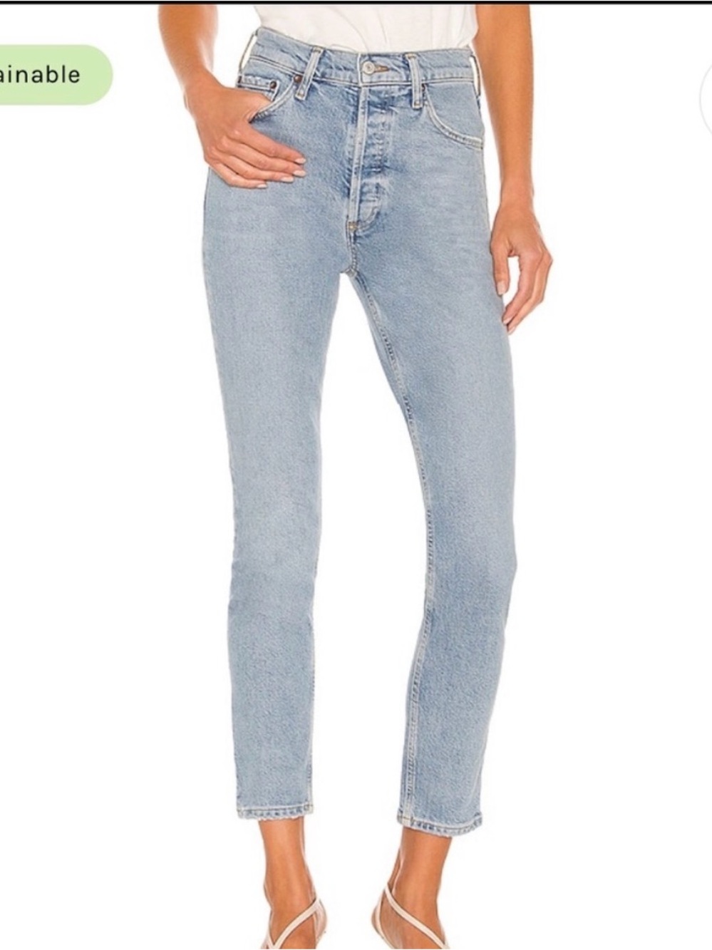 Agolde Nico Jean Light Blue High-Rise Denim Jeans 24